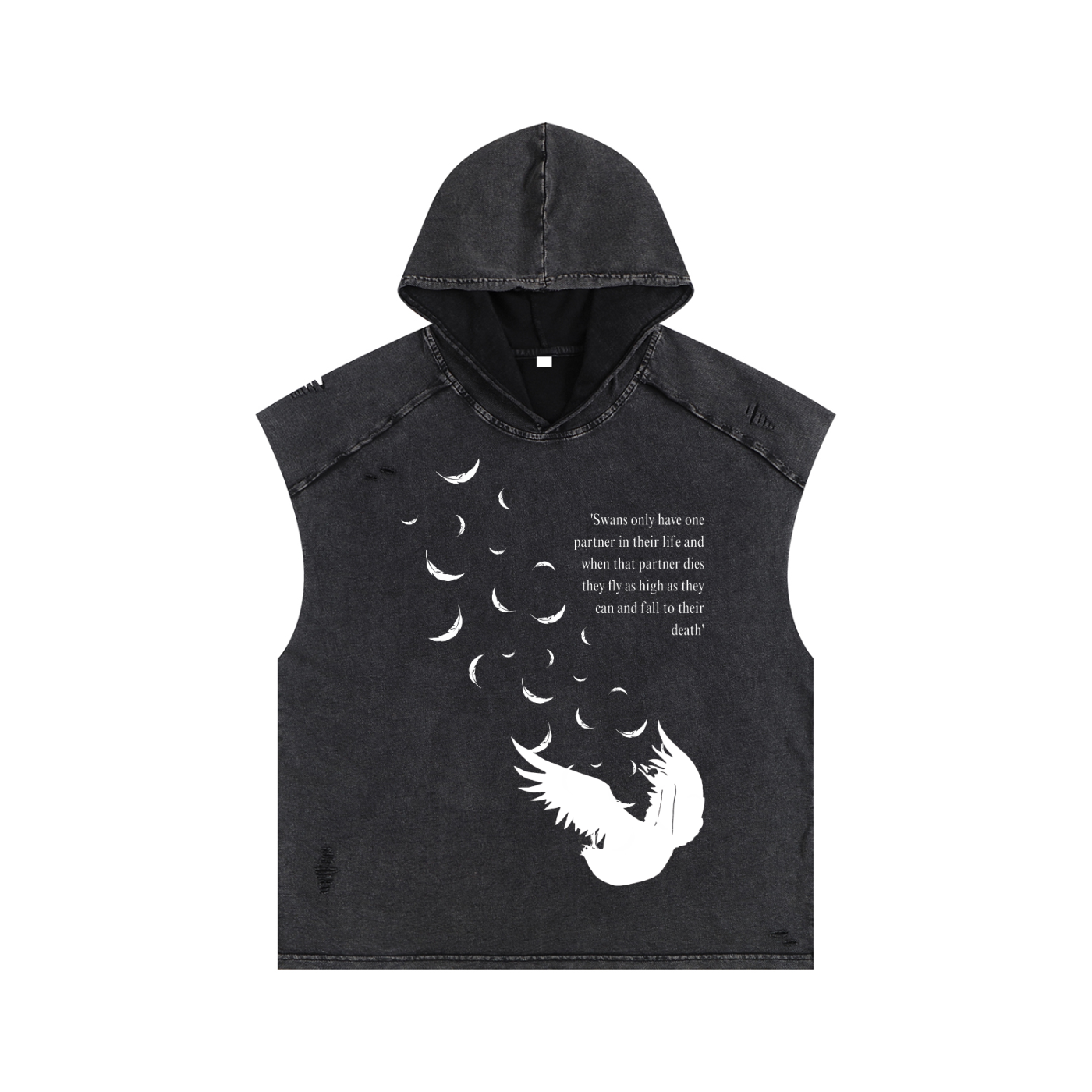 Swan Lake // Snow Washed Boxy Hooded Tank Top