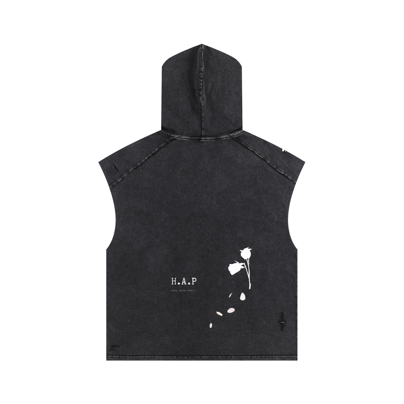 You Disappeared // Unisex Snow Washed Boxy Hooded Tank Top