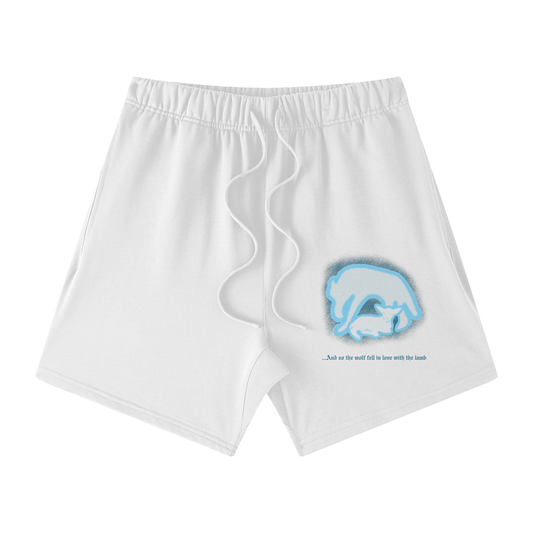 ...And so the wolf fell inlove with the lamb // Streetwear Unisex Heavyweight Earth Tone Loose Fit FOG 100% Cotton Shorts