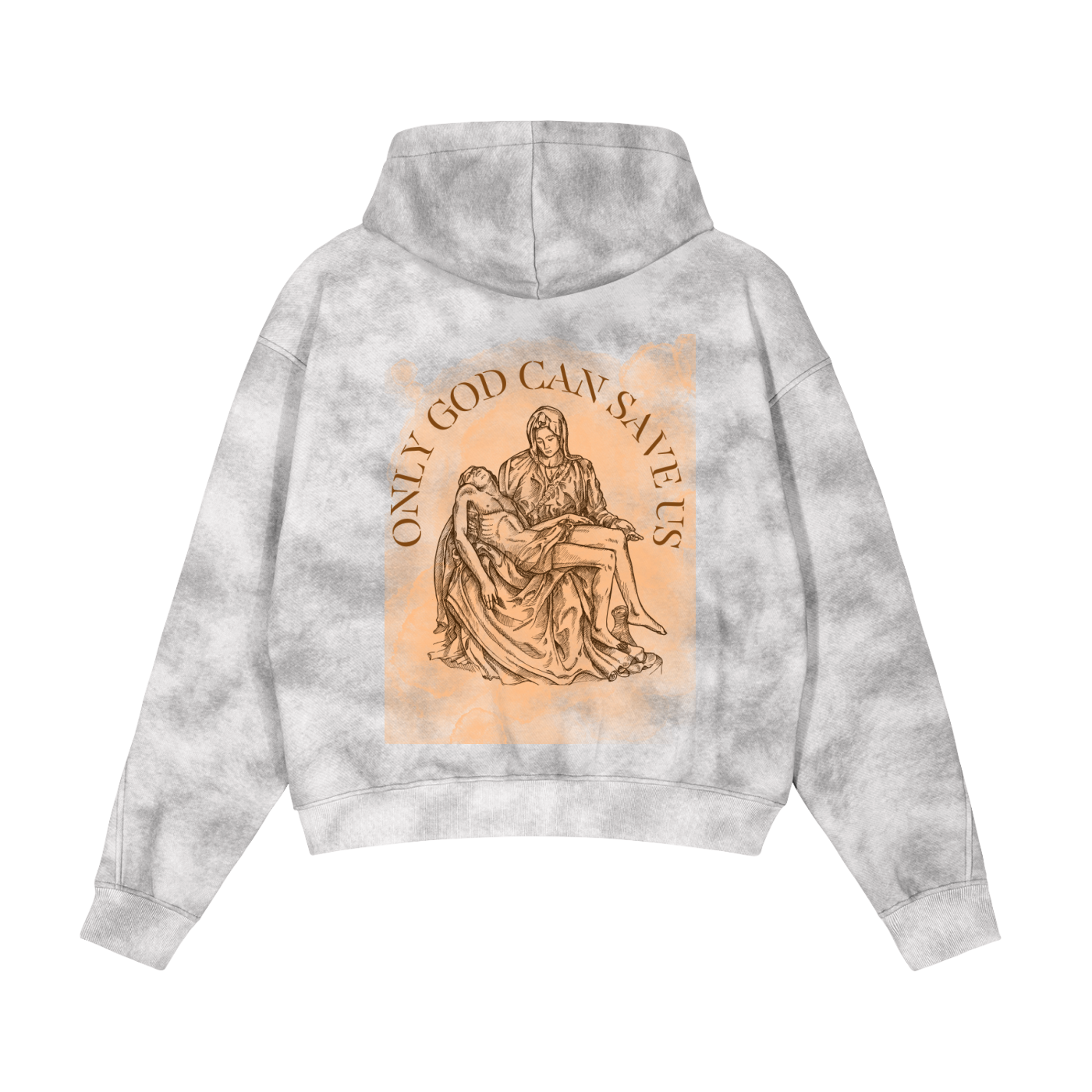 Only God Can Save Us // Unisex Dirty Washed Boxy Zip-up Fleece Hoodie