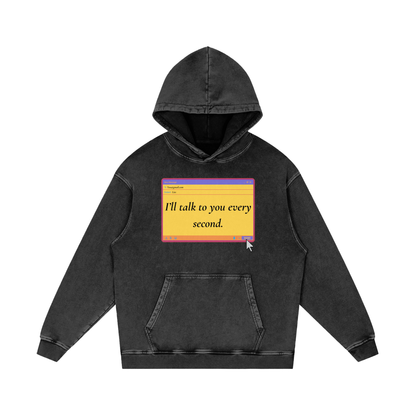 U GOT MAIL // Unisex Acid Wash Oversize Hoodie - 420 GSM