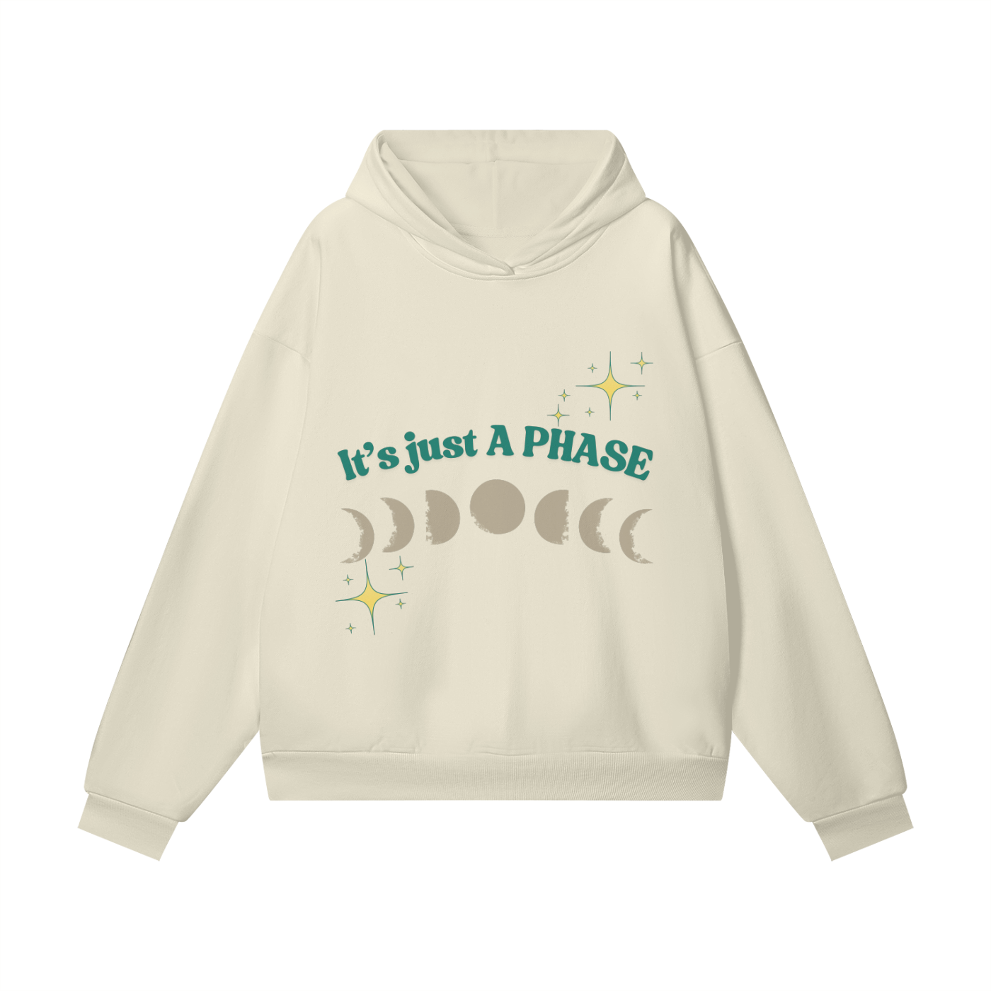 ITS JUST A PHASE // Unisex Oversize Heavyweight Hidden Pocket Fleece Hoodie - 460 GSM
