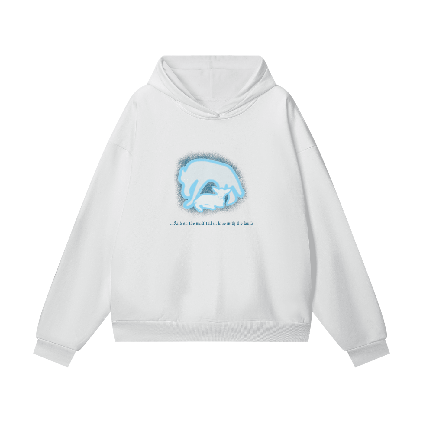 ...And so the wolf fell inlove with the lamb // Unisex Oversize Heavyweight Hidden Pocket Fleece Hoodie - 460 GSM