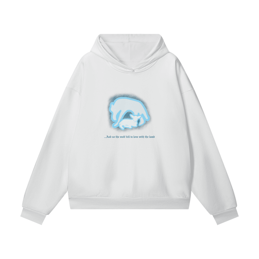 ...And so the wolf fell inlove with the lamb // Unisex Oversize Heavyweight Hidden Pocket Fleece Hoodie - 460 GSM