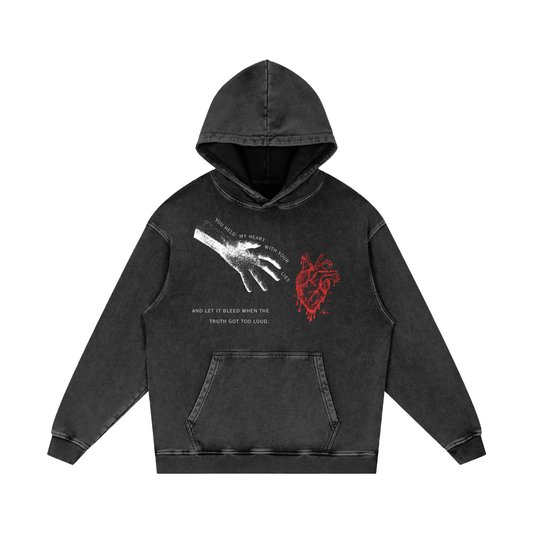 Why'd U Let It Bleed? // Unisex Acid Wash Oversize Hoodie - 420 GSM