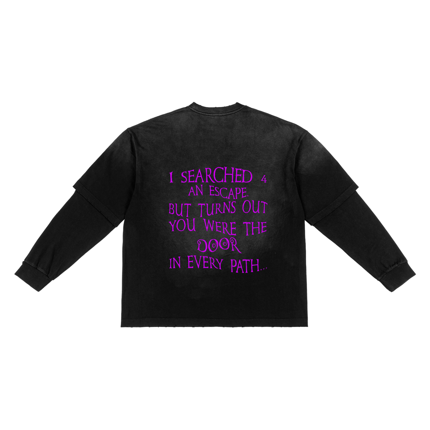 You are the Path // Unisex Sunfade Hand-Frayed Faux Two-Piece T-Shirt