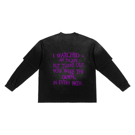 You are the Path // Unisex Sunfade Hand-Frayed Faux Two-Piece T-Shirt