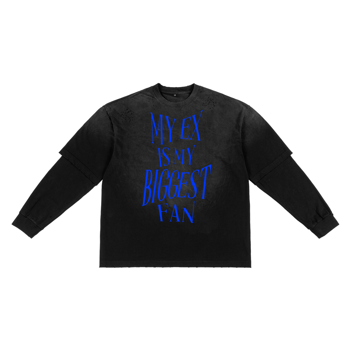 Got a message for ur EX? // Sunfade Hand-Frayed Faux Two-Piece T-Shirt