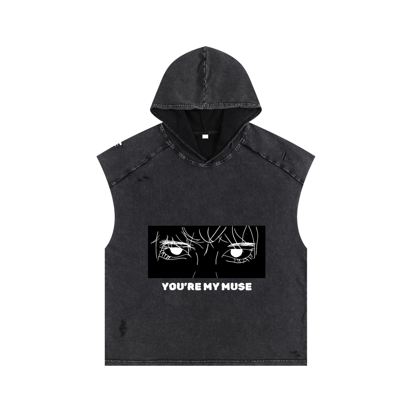 YOU'RE MY MUSE // Unisex Snow Washed Boxy Hooded Tank Top