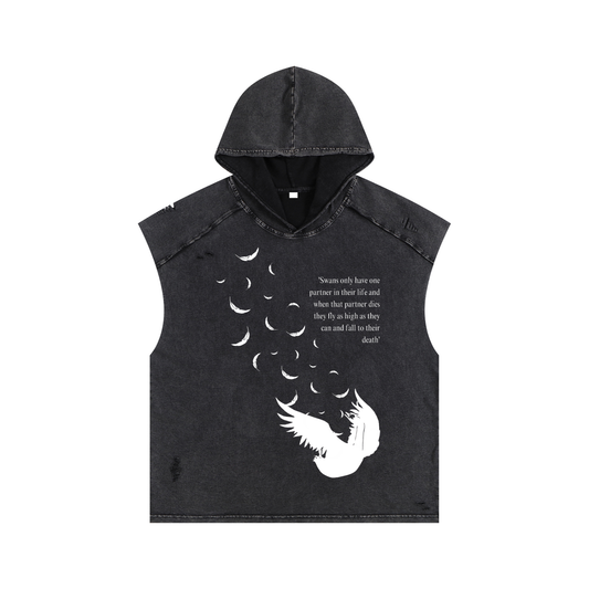 Swan Lake // Snow Washed Boxy Hooded Tank Top