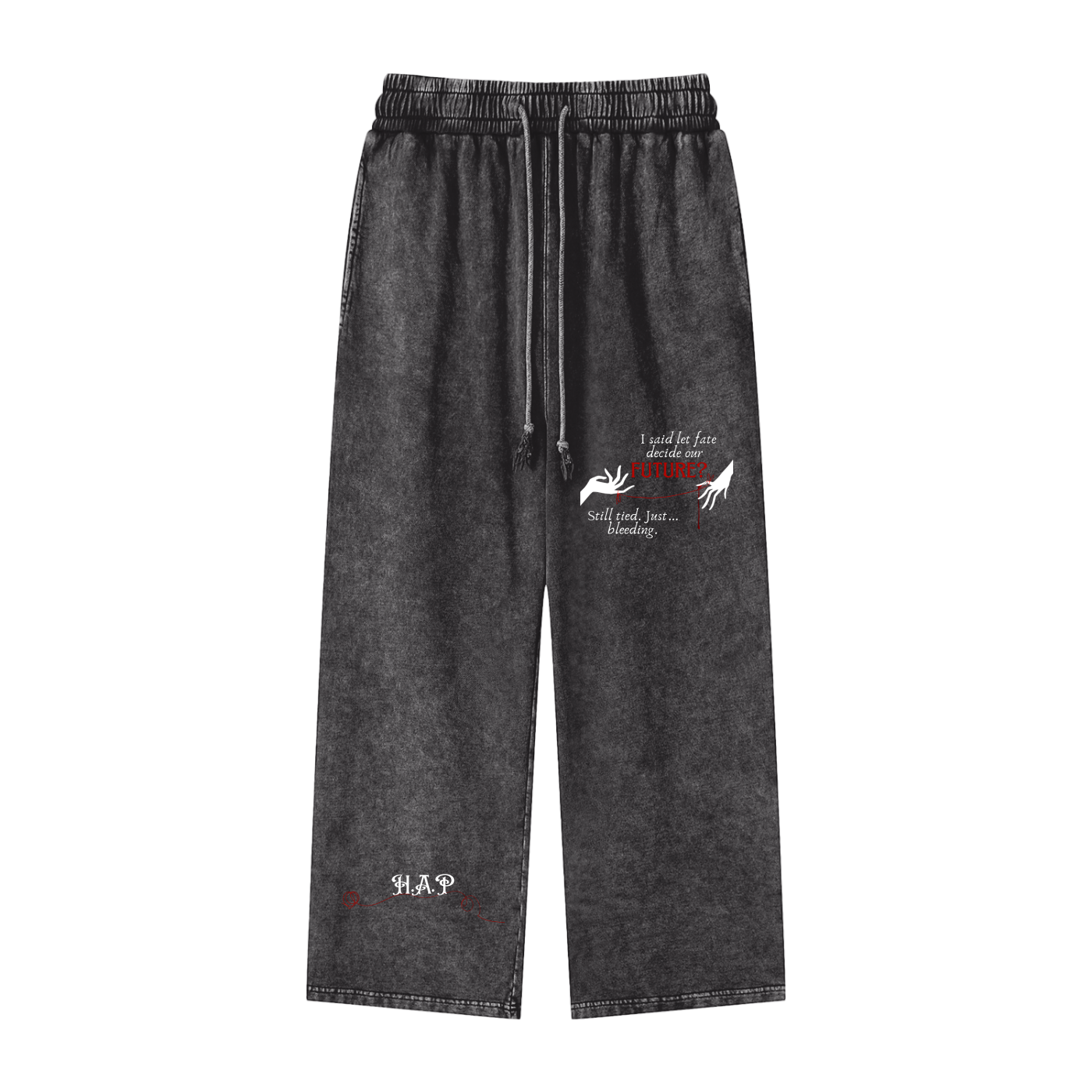 Red String Of Fate // Unisex Acid Wash Straight Leg Pants
