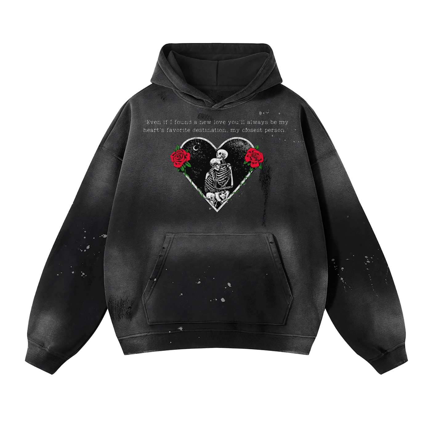 Till Death Do I Us Apart // Unisex Vintage Wash Frayed Fleece Hoodie