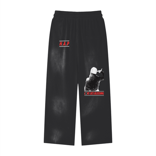 Love. Lies. Bleeding. Movie Aesthetic // Effortless Athleisure Pure Cotton Handcrafted Monkey Wash Loose fit Sweatpants