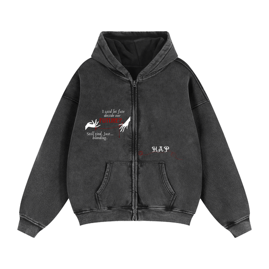 Red String Of Fate // Zip-Through Boxy Hoodie