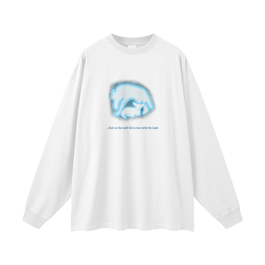 ...And so the wolf fell inlove with the lamb // Streetwear Unisex 305G FOG 100% Cotton Long Sleeve Tee