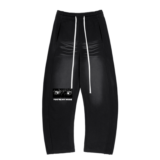 YOU'RE MY MUSE // Unisex Sunfade Curved Blade Sweatpants