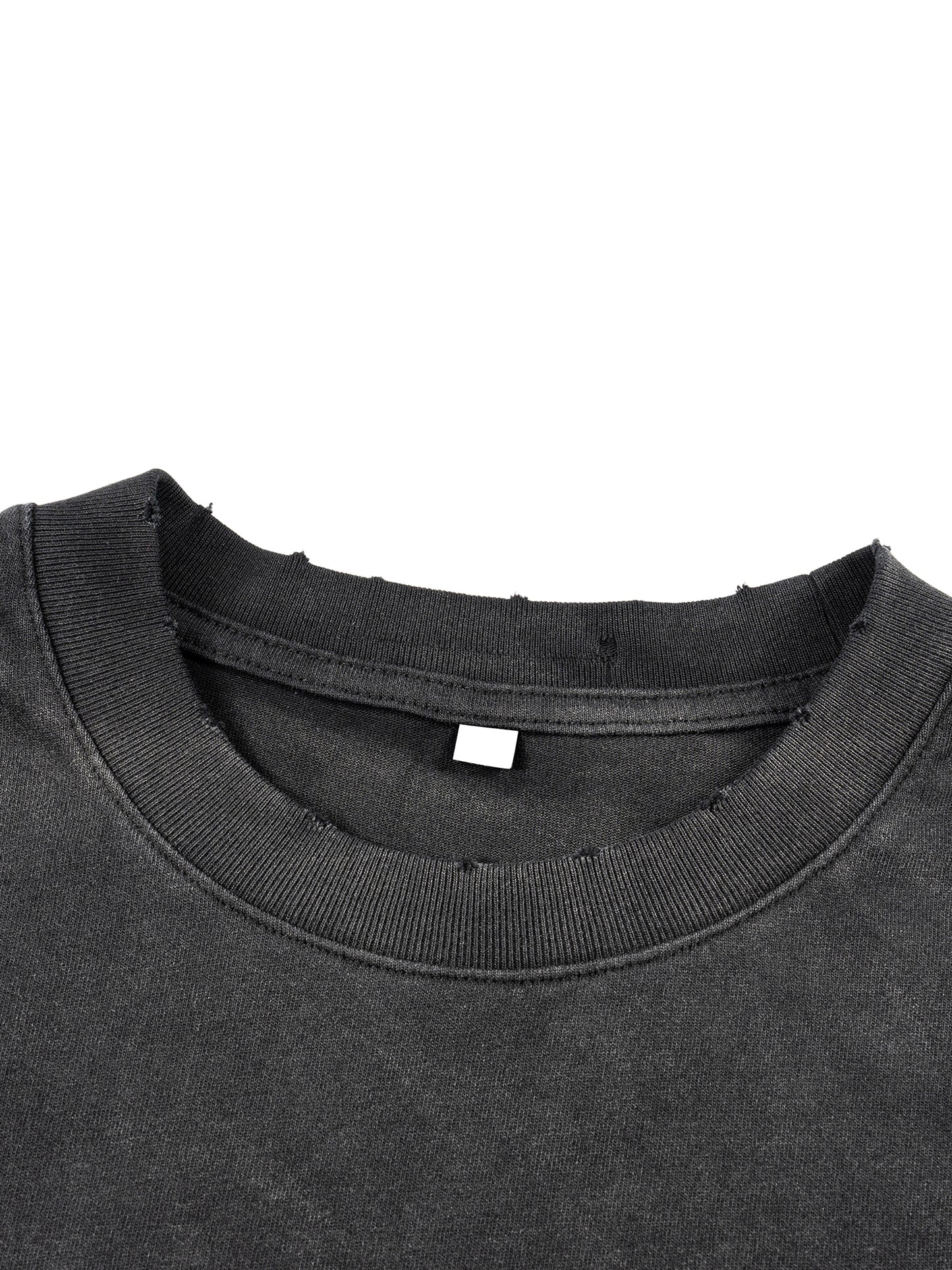 Cyber Moon // Unisex Sunfade Hand-Frayed Faux Two-Piece T-Shirt
